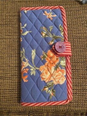 April Cornell Quilted Floral Organizer in Blue & Red Stripe